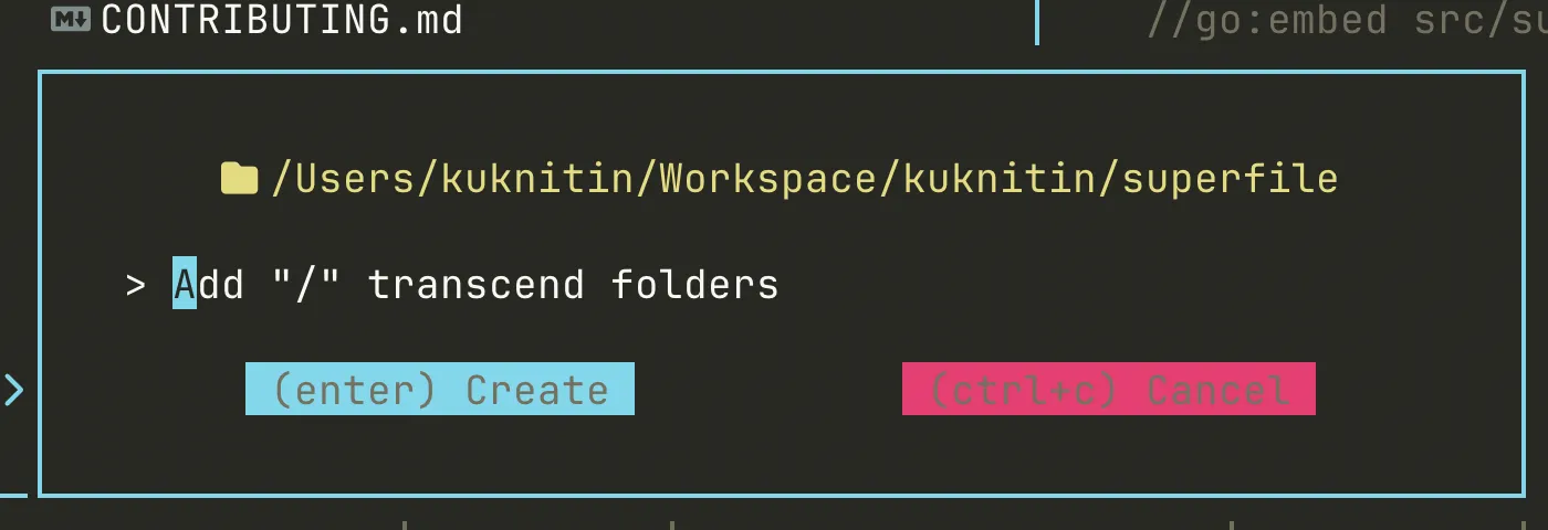 New file popup